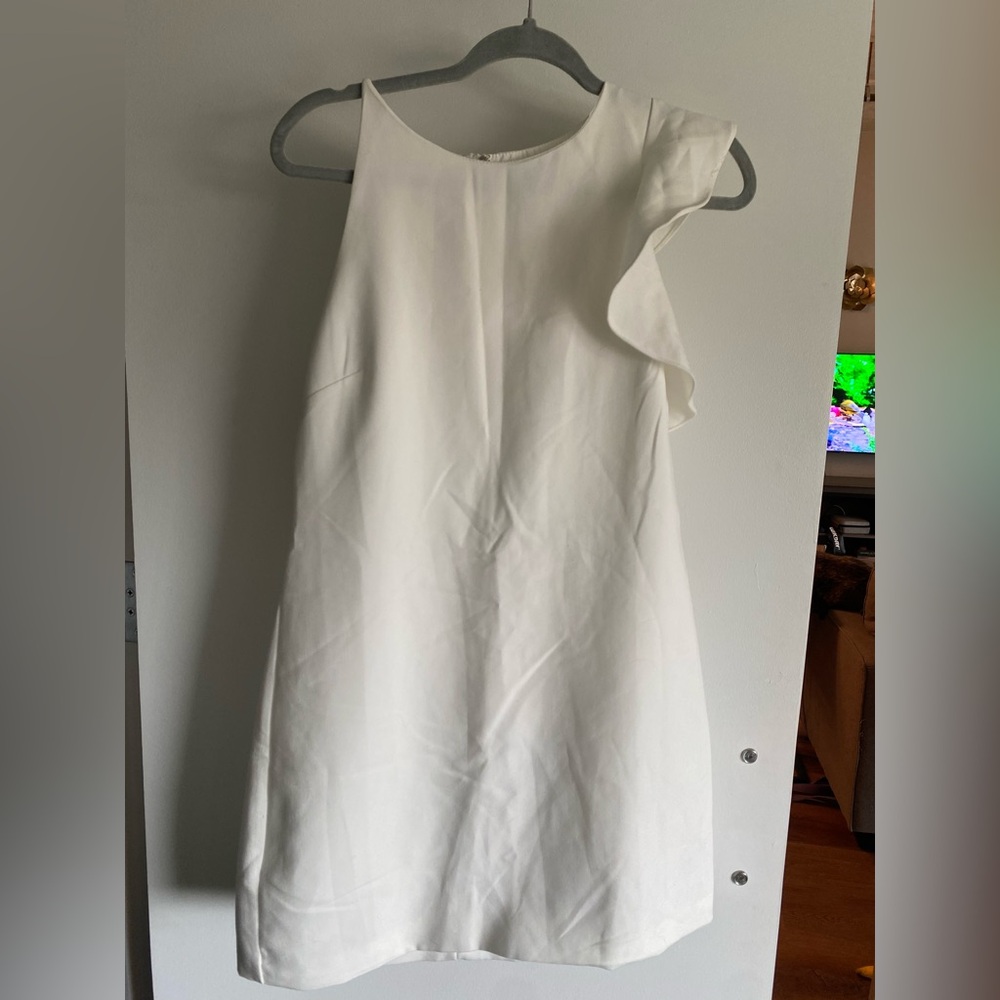 White Dress with ruffle sleeve